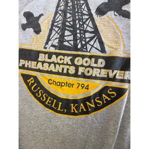 Black Gold Pheasants Forever men Long sleeve t-shirt gray Medium Kansas